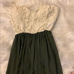 Green + Lace Maxi Dress